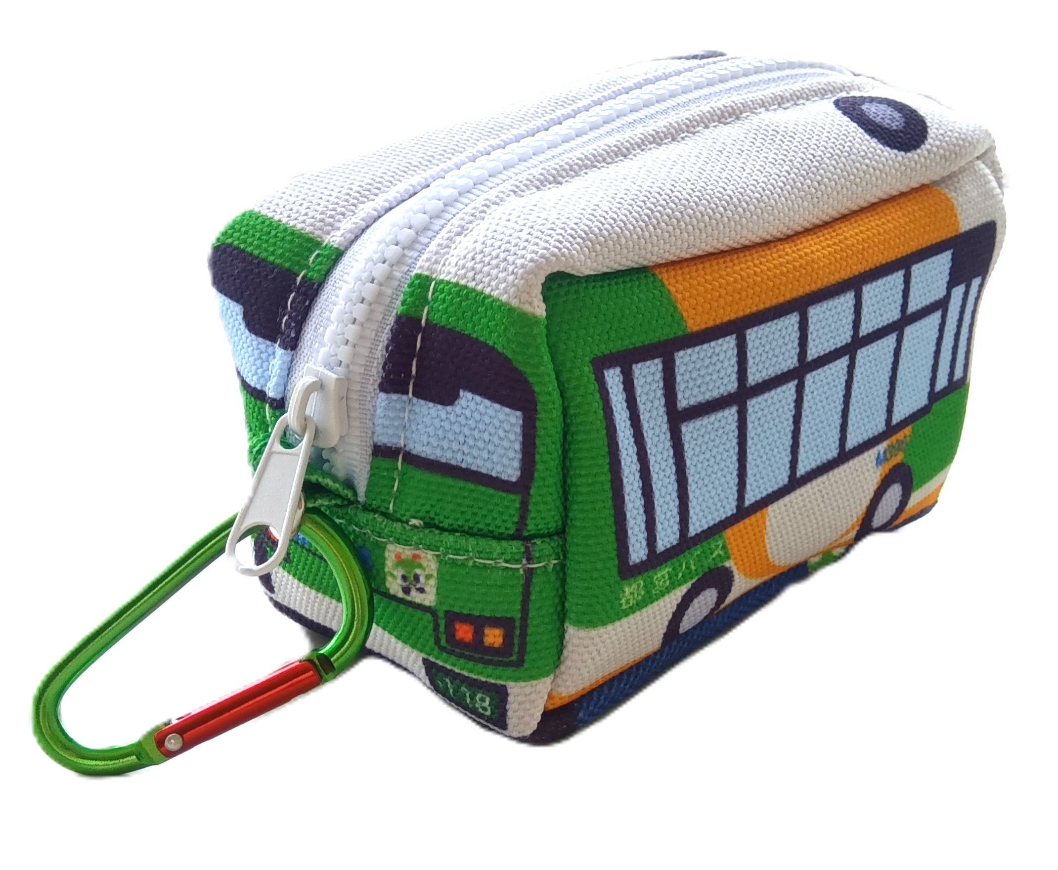 みんくる　パッチンバンド　都バス型カラビナ付きポーチ はとマルシェOnline】都バス型カラビナ付きポーチ: 鉄道グッズ