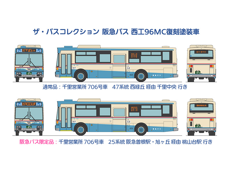 ザ・バスコレクション 西工96MC 復刻塗装車（阪急バス限定仕様）